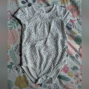 Jumping Beans White Onesie with Black Alphabet Print